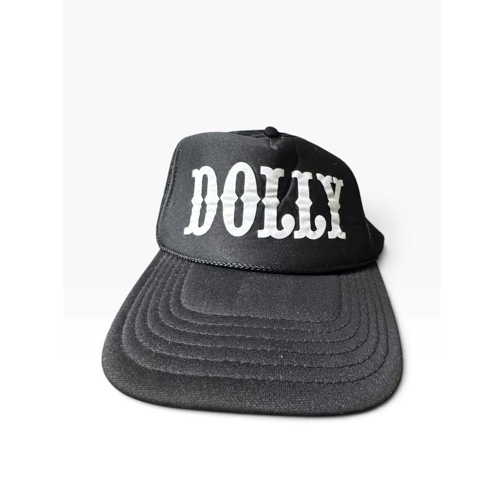 Dolly Parton Otto Trucker Hat Black Mesh Snapback Cap Western Font Nashville